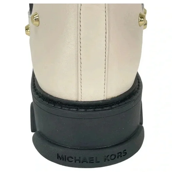 Michael Kors Ridley Cream Leather Studded Womens Ankle Boots Size 9.5M NWOB - Picture 6 of 15